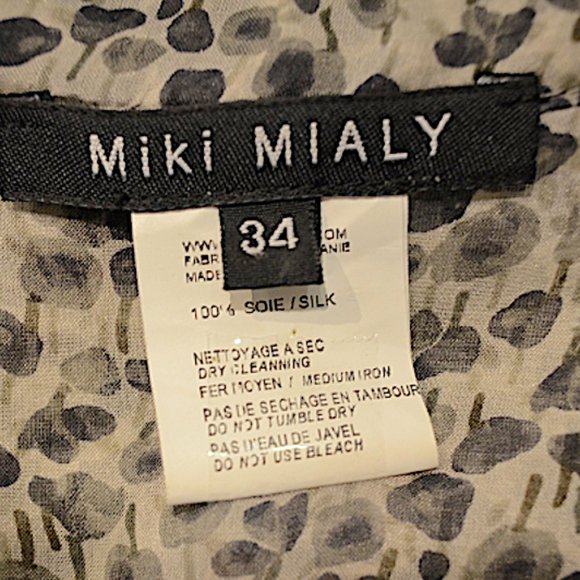 Vintage Miki Mialy Grey Ditsy Chiffon Tuni-Mini - Picture 10 of 10